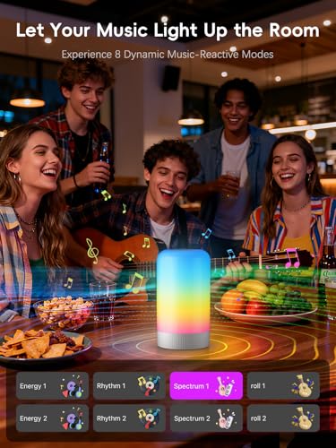 RGBICWW Smart Table Lamp, Touch Bedside Lamp LED Desk Lamp with App Control - color: Gold