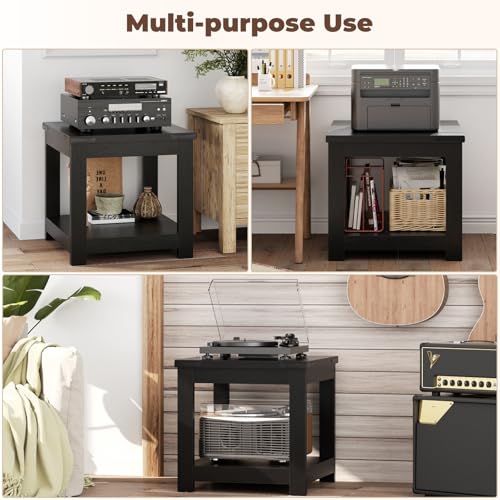 Homieasy 20x20 End Table, Square Side Table for Living Room, Black - color: Black