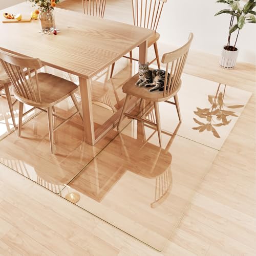 Tempered Glass Chair Mat for Carpet 46"x36", Floor Protector | Ultra Clear Office Chair Mat for Hardwood Floors & Carpets, Heavy Duty 0.2" Scratch-Resistant Surface with Non-Slip Pads - size: 46"x36"