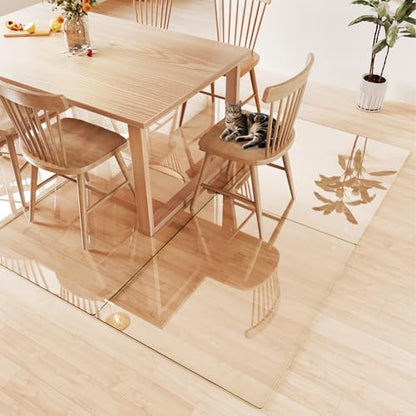 Tempered Glass Chair Mat for Carpet 46"x36", Floor Protector | Ultra Clear Office Chair Mat for Hardwood Floors & Carpets, Heavy Duty 0.2" Scratch-Resistant Surface with Non-Slip Pads - size: 46"x36"