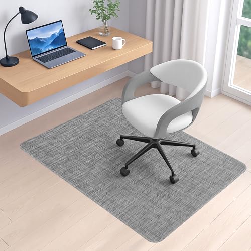 Office Chair Mat for Hard Floors, 35" x 47" Desk Computer Chair Mat for Wood/Tile Floors, Heavy Duty Non-Slip PVC Hard Floor Protector Mat Desk Rug for Office Home, Grey - size: 47" X 35" Rectangle (for Hard Floors)