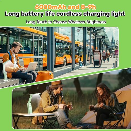 VAVOFO Cute Bunny Desk Lamp, Foldable LED Rechargeable Eye-Caring Reading Light, 3 Color Modes Dimmable Night Light for Kids Girls Bedroom Study Dorm Room (Mint Green) - color: Green