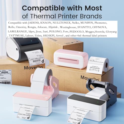 Phomemo 4x3 Thermal Labels for Shipping Label Printer 500PCS Water/Oilproof - color: White, size: 4X3*500