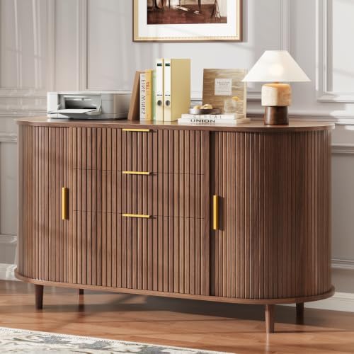 Halitaa 39.37" Lateral Wood Filing Cabinet, 3 Drawers File Cabinet, Walnut