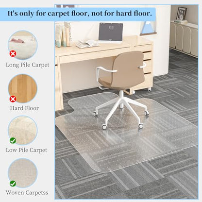 36"x48"with Lip Office Chair Mat for Carpet, Desk Chair Mat for Low Pile - size: 36" x 48" with lip