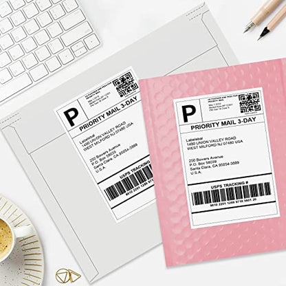 Address Labels, 2 UP Shipping Stickers for Laser & Inkjet Printers,8.5" x 5.5" Shipping Mailing Labels, 2 per Page Shipping Labels, 5 1/2 x 8 1/2 Half Sheet Labels, 200 Labels - color: 2 Up - 200 Labels