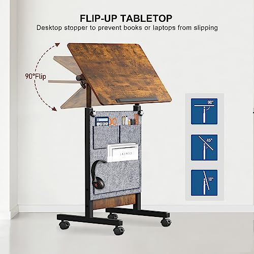 KOUPA Height Adjustable Flip Standing Desk with Wheels and Bag,24Inch - size: 16x24IN Bag