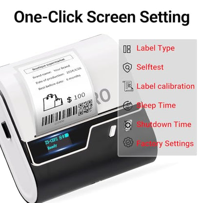 ORGBRO Label Maker Machine, Z3 Barcode Label Printer, 3 Inch Bluetooth Thermal Label Maker for Address, Small Business, Kids School Items, Large Sticker - color: Silver