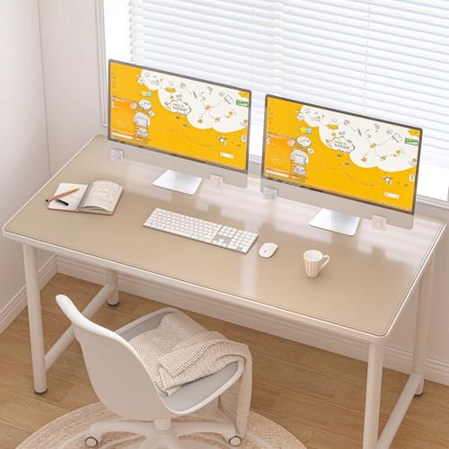 DAWNTREES Desk Mat for Desktop,PU Leather Desk Pad Protector | Non Slip, 47.2" x 23.6" Large Mouse Pad and Keyboard Mat, Waterproof Writing Pad for Office and Home (Beige) - color: Beige, size: 47.2''x23.6''
