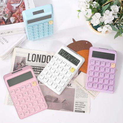 Cute Calculator, Calculators Desktop, White Calculator Big Buttons - color: White