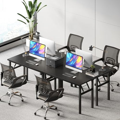 Need Home Office Desk 47 inch - No Assembly Folding Computer Table with BIFMA Certification,Computer Table Workstation Perfect for Teens/Office/Home | Black Frame Writing Gaming Work Table/Foldable Home Office Desk/Sewing Table, No Assembly Required - col