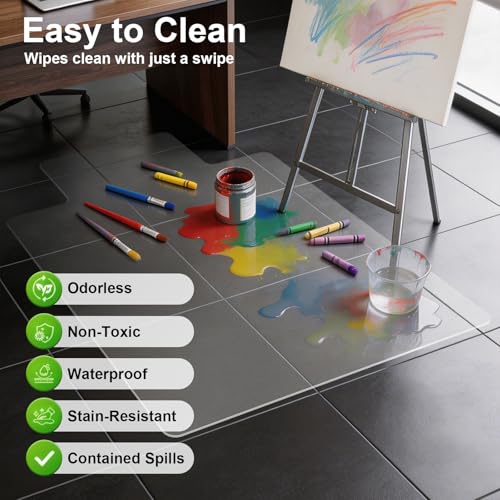 Clear Chair Mat for Hard Floor, 36" x 48" Heavy Duty Desk Mat, Convex | Durable Thick PVC, Anti-slip Grip Backing, Smooth Rolling Surface, Scratch-resistant Surface - size: 36" x 48" Convex (for hard floors)