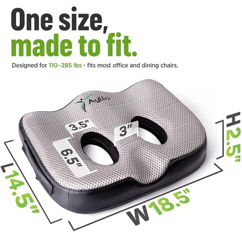 Aylio Socket Seat Cushion for Sit Bone, Ischial Tuberosity & Tailbone Pressure Relief – Ischial Bursitis, Hamstring & Piriformis Support – Firm Memory Foam Seat Cushion for Office Chair & Car