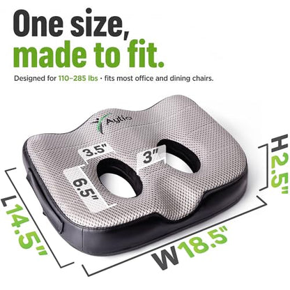 Aylio Socket Seat Cushion for Sit Bone, Ischial Tuberosity & Tailbone Pressure Relief – Ischial Bursitis, Hamstring & Piriformis Support – Firm Memory Foam Seat Cushion for Office Chair & Car