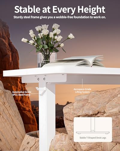 BIZUM Standing Desk Electric Adjustable Computer Desk-Stand up Desk Office Gaming Home Office Memory Desks 48x24 inches White - color: White, size: 47.2*23.6 Inch