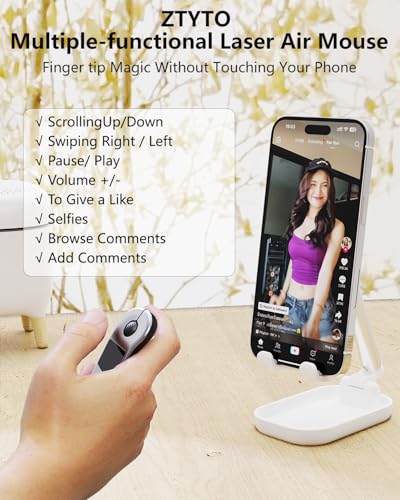 Air Mouse Rechargeable Wireless Presenter with Touchpad for PC/Laptop/iOS/Android, Bluetooth Remote Control for PowerPoint/Keynote/TikTok/Camera/Kindle App (Silver) - color: Silver