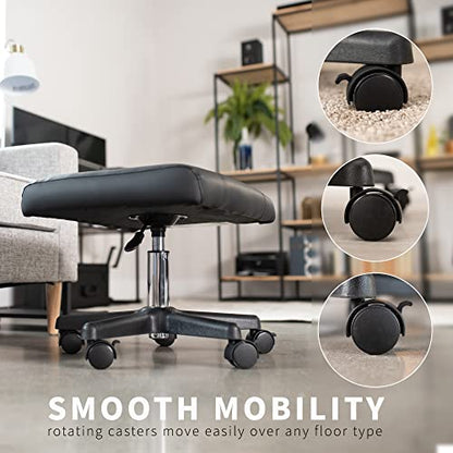 VIVO Black Mobile Under Desk Leg Rest, CHAIR-S04F