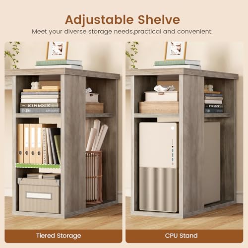SEDETA 67" Farmhouse Executive L Shaped Desk with 3 Drawers - color: Grey, size: L Shaped Desk (67")