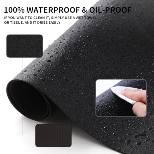 Large Office Leather Desk Mat, Large Mouse and Keyboard Pad, Laptop Pad, Desktop Protector(Black, 31.5 in. x 15.7 in.) - color: Black, size: 31.5×15.7inch