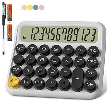 DECKLIT Battery Desk Calculator - 12 Digit Extra Large 5-Inch LCD Display, Big Buttons Easy to Press, 15 Tilt Screen (Black) - color: Black