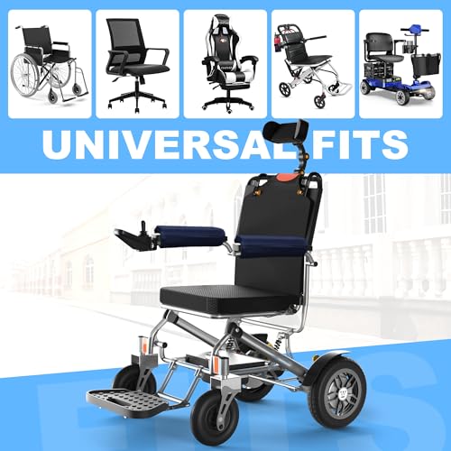 SPRING SEAON Wheelchair Accessories Armrest Covers, Memory Foam Pads, Pair - color: Navy Blue