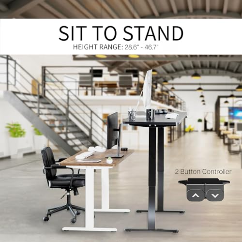VIVO Black 60 x 24 in Standing Desk, DESK-KIT-W06B - color: Black Top / White Frame, size: 60 x 24 inch