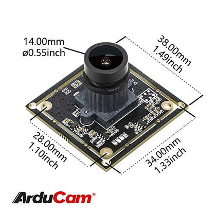 Arducam 1080P Low Light WDR USB Camera Module for Computer, 2MP 1/2.8” CMOS IMX291 100 Degree Wide Angle Mini UVC Webcam Board with Microphone, 3.3ft/1m Cable for Windows Linux Mac OS - size: 100°(D), Low Light