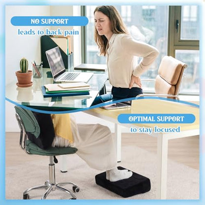Novabright Foot Rest Under Desk, 3 Height Adjustable Ergonomic Foot Stool with Gel Textured Top and Cozy Pocket, Non-Slip Foam Footrest for Office Home Car(17" X 11" X 17",Cambered,Black) - color: Black, size: 17" X 11" X 17", style: Cambered