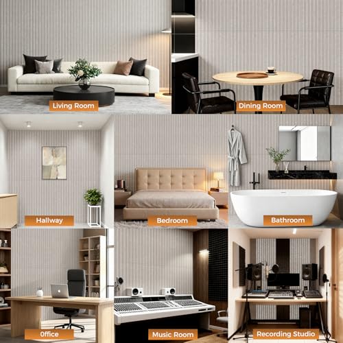 Thickened Acoustic Wall Panels,4 Pack,47.2”x23.6”x0.72”,Camel - color: Camel, size: 4 PCS