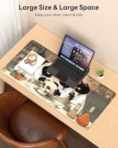 Mouse Pad 31.5x15.7in Large Desk Mat Non-Slip for Office - color: Professor Cat, size: 31.5" x 15.7"