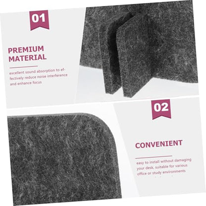 Desktop Privacy Panel Felt Desk Divider for Classroom Office Use Black Grey Portable Noise Reducing Partition Baffle for Student Testing Workspaces