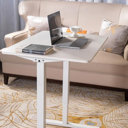 Standing Desk Adjustable Height Manual Crank, 80x60cm Home Office Computer Desk with Whole-Piece Desktop Board, 70-113cm Rising Desk
