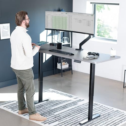 VIVO Electric Dual Motor Standing Desk Frame for 41 to 81 inch Table Tops, Frame Only, Ergonomic Standing Height Adjustable Base with Push Button Memory Controller, Black, DESK-V122EB - color: Black