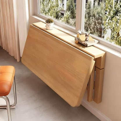 Folding Wall Desk Wood Wall Mounted Folding Table Floating Kitchen Desk Drop Leaf Workbench Fold Down Laundry Room Shelf(70x50cm/28x20in) - size: 70x50cm/28x20in