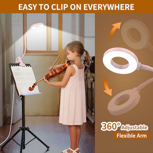 iZELL LED Desk Lamp with Clamp, Reading Light with 3 Color Modes & 10 Brightness Levels, Flexible Arm Book Light for Kids Reading in Bed at Night, Clip on Table, Computer, Zoom Meetings - 27.6'' Pink - size: 27.6'' Pink