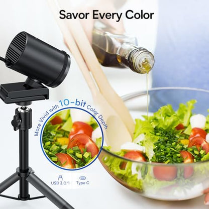 EMEET SmartCam S800-4K Webcam with Tripod for Streaming, Sony 1/2'' Sensor - style: S800 1/2" Sensor with Tripod