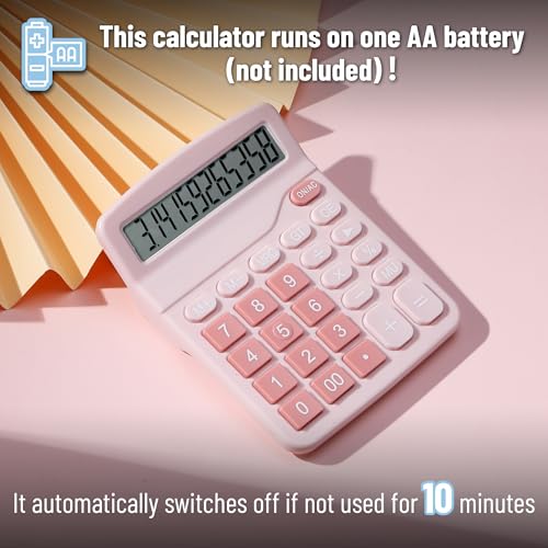 Mr. Pen- Calculator, Pink, Calculators Large Display | Standard Function Calculator, 12-Digit, Calculators Desktop, Office Calculator, Desktop Calculator