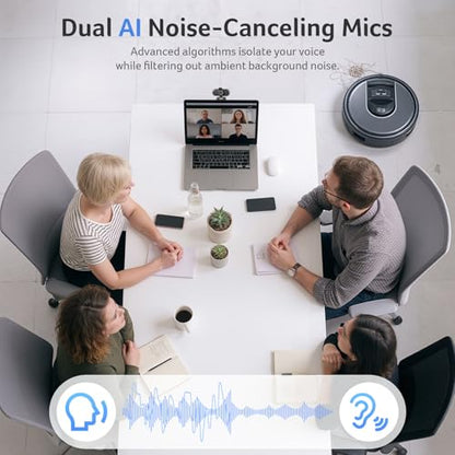 Acer A640 4K Webcam with AI Noise Canceling Mic for Streaming Meetings | Sony 1/2.8" Sensor, PDAF Autofocus, 2K 1080P/60fps, A to C Adapter, Computer Camera for switch 2 Camera Teams Zoom Facetime - color: Light Black
