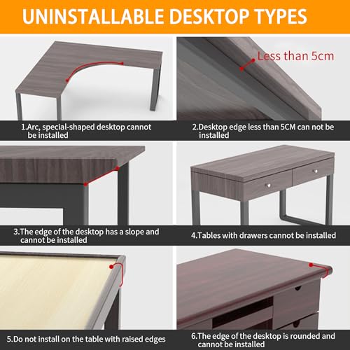Desk Extender 24‘’ x 12 Inch Foldable Table Extension Folding Wall Table Keyboard Extender for Desk Clamp-on Shelf for Dorm Bunk, Office, Kitchen Bar, RV Countertop, Laundry Room (Black) - color: Black