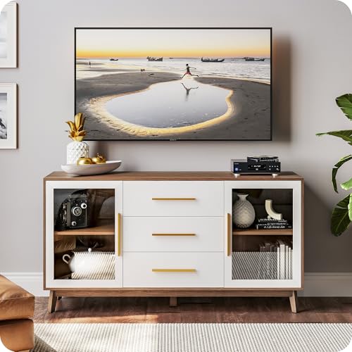 BELLEZE 60" Troy Sideboard Buffet Cabinet - White - color: 60''white, size: 1