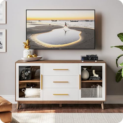 BELLEZE 60" Troy Sideboard Buffet Cabinet - White - color: 60''white, size: 1
