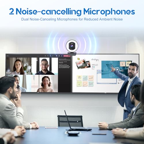 4K Webcam with Ring Light & Built-in Microphone for PC Streaming - size: 3.40 inch