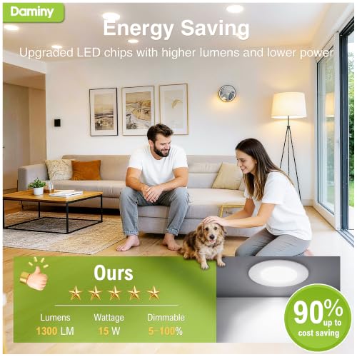 DAMINY 12 Pack 7 Inch LED Recessed Lighting, Canless Wafer Downlight - color: White, size: 7 Inch