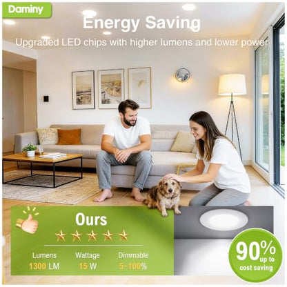 DAMINY 12 Pack 7 Inch LED Recessed Lighting, Canless Wafer Downlight - color: White, size: 7 Inch