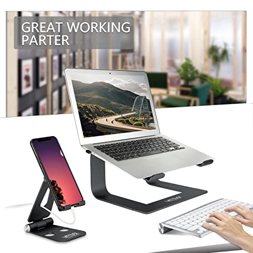 Urmust Laptop Stand for Desk, Black, Up to 15.6" Laptop - color: D-Black