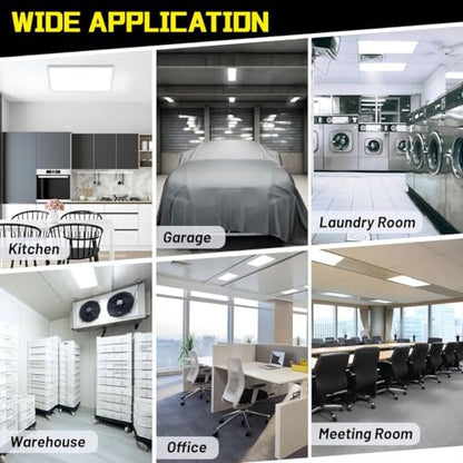 1x2 LED Flat Panel Light Surface Mount 2-Pack, Flush Mount Ceiling Light 24W 2880LM, 5CCT 3000K/3800K/4500K/5200K/6000K, Dimmable Panel Lights - color: White, size: 1Ft. x 2Ft. (2-PACK)