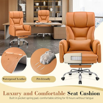 FelixKing Office Chair, Flip Armrests for Pets Criss Cross Legged,Brown - color: Brown