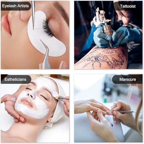 Half Moon Lash Light with 4X Magnifier for Eyelash Extensions - Professional LED Lamp for Eyetech,Tattoo Artists, Estheticians | Dimmable Cool/Warm Lighting & Brightness | Shadow-Free Design (Remote) - color: Black