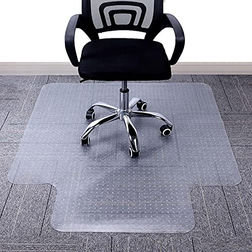 AiBOB Chair Mat for Low Pile Carpet Floors, Flat Without Curling, 36 X 48 in, Office Carpeted Floor Mats for Computer Chairs Desk - color: Clear, size: 36'' X 48'' with lip