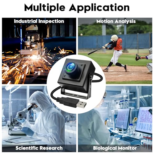 120fps USB Camera 12Megapixel High Speed Starlight Lightburn Low Illumination Slow Motion 4K Webcam with 185Degree Fisheye Wide Angle Lens Plug and Play for Inspection Microscope 3D Printer - size: 185 Degree Fisheye Wide Angle Lens